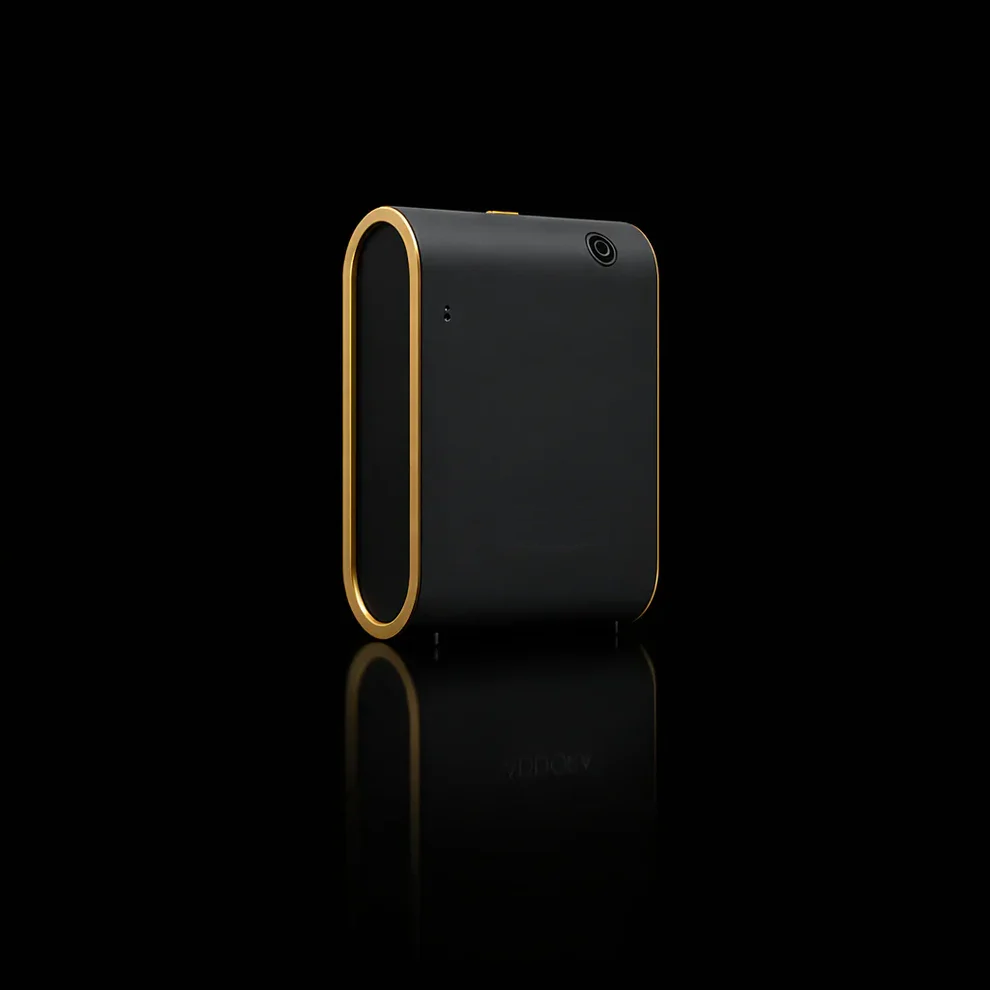 Fornax — Foundry №8 cold-nebulization diffuser in nero with molten brass ring